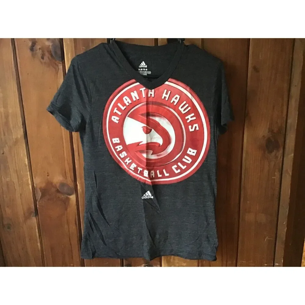 Adidas Atlanta Hawks Basketball T Shirt Size XL Black Short Sleeve